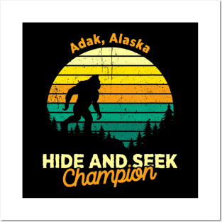 Vintage Adak, Alaska Mountain Hiking Souvenir Print Posters and Art